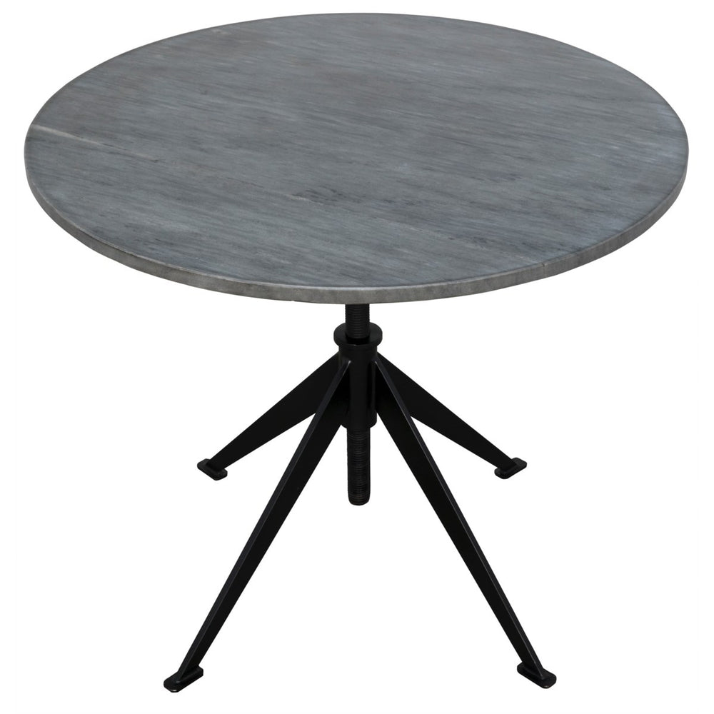 Noir Furniture Matilo Adjustable Table, Black Metal Metal Base with Marble Top-Noir Furniture-Blue Hand Home