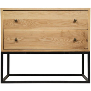 Noir Furniture Downtown Side Table, Elm and Black Metal-Noir Furniture-Blue Hand Home