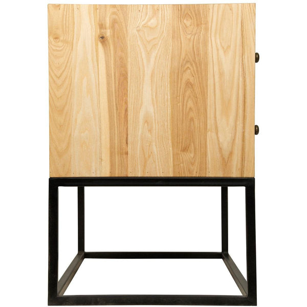 Noir Furniture Downtown Side Table, Elm and Black Metal-Noir Furniture-Blue Hand Home