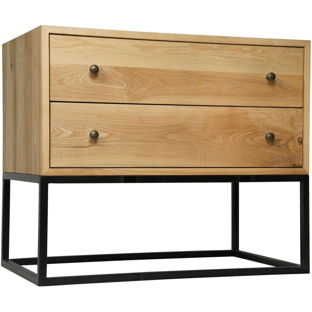 Noir Furniture Downtown Side Table, Elm and Black Metal-Noir Furniture-Blue Hand Home