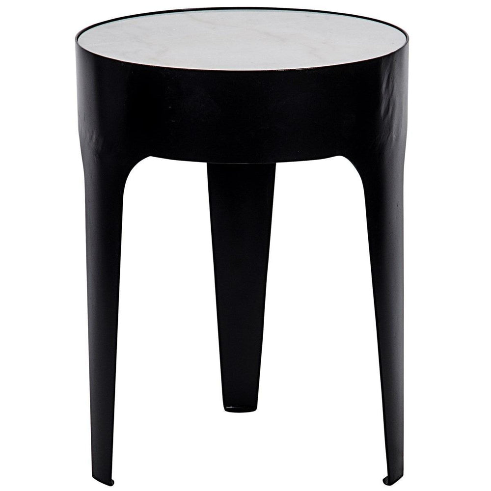 Noir Furniture Cylinder Side Table, Black Metal, Small-Noir Furniture-Blue Hand Home
