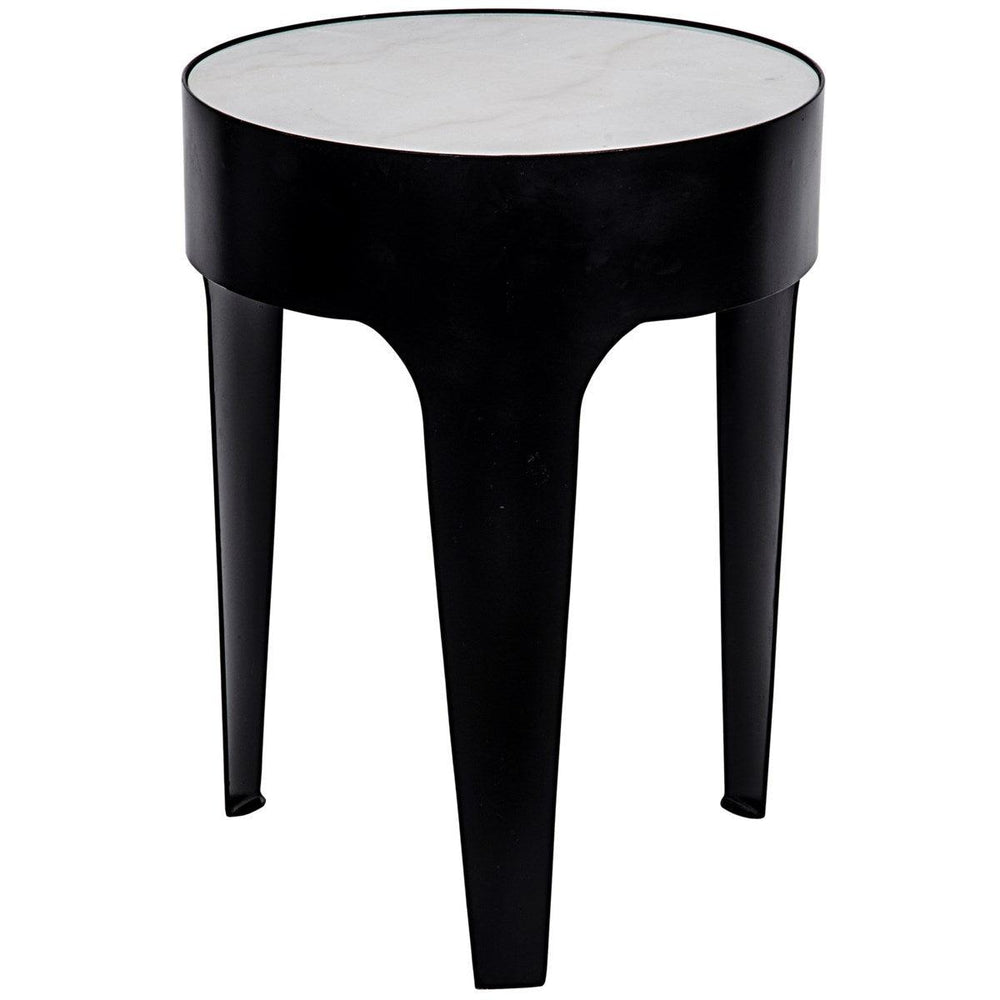 Noir Furniture Cylinder Side Table, Black Metal, Small-Noir Furniture-Blue Hand Home