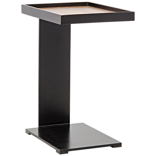 Noir Furniture Ledge Side Table with Black Metal-Noir Furniture-Blue Hand Home