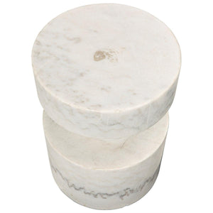 Noir Furniture Mamud Side Table, White Stone-Noir Furniture-Blue Hand Home