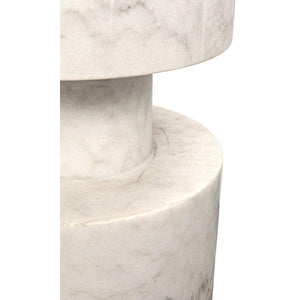 Noir Furniture Mamud Side Table, White Stone-Noir Furniture-Blue Hand Home