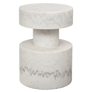 Noir Furniture Mamud Side Table, White Stone-Noir Furniture-Blue Hand Home