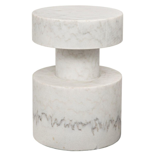 Noir Furniture Mamud Side Table, White Stone-Noir Furniture-Blue Hand Home