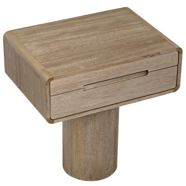 Noir Furniture Langford Side Table, Washed Walnut-Noir Furniture-Blue Hand Home