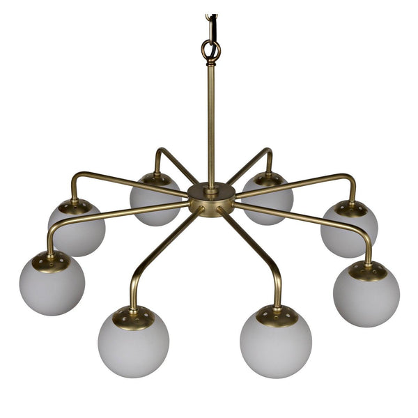 Larenta Chandelier, Antique Brass and Glass-Noir Furniture-Blue Hand Home