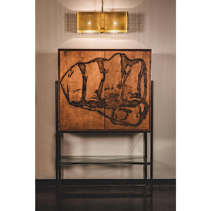 Apollo Lantern, Metal with Brass Finish-Noir Furniture-Blue Hand Home