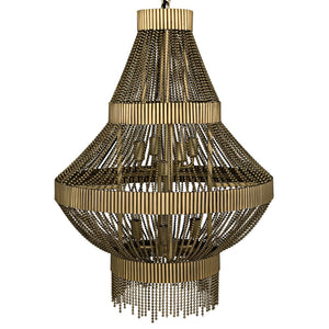 Domo Chandelier, Steel and Metal Beads with Brass Finish-Noir Furniture-Blue Hand Home
