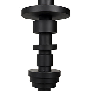 Wilton Floor Lamp with Shade, Black Steel-Noir Furniture-Blue Hand Home