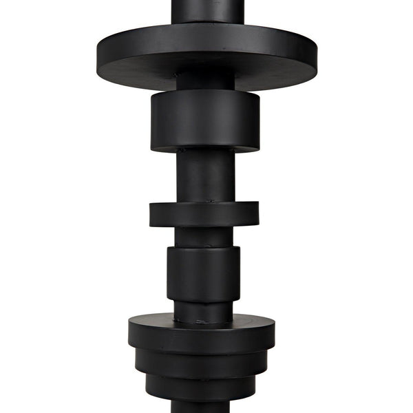 Wilton Floor Lamp with Shade, Black Steel-Noir Furniture-Blue Hand Home