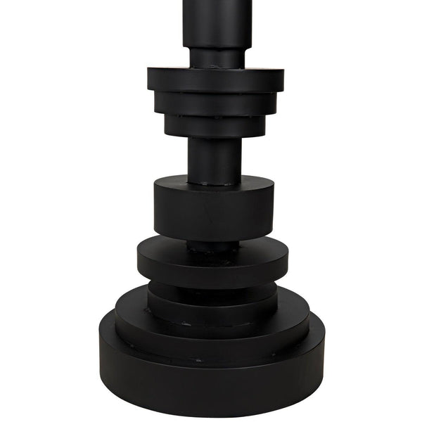 Wilton Floor Lamp with Shade, Black Steel-Noir Furniture-Blue Hand Home