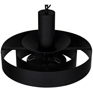 Parlor Pendant, Black Steel-Noir Furniture-Blue Hand Home