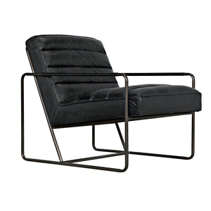 Noir Demeter Chair, Metal and Leather-Noir Furniture-Blue Hand Home