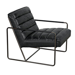 Noir Demeter Chair, Metal and Leather-Noir Furniture-Blue Hand Home