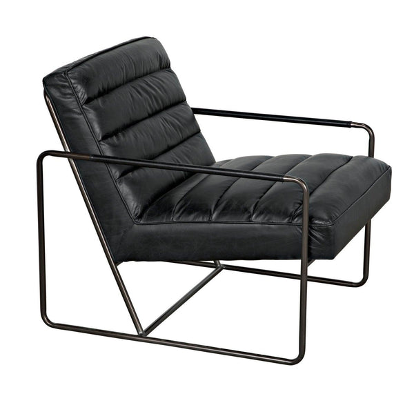Noir Demeter Chair, Metal and Leather-Noir Furniture-Blue Hand Home