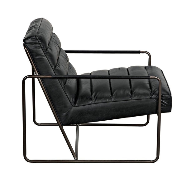 Noir Demeter Chair, Metal and Leather-Noir Furniture-Blue Hand Home