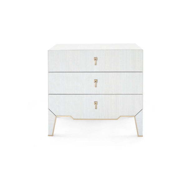 Villa & House - Madeline 3-drawer Side Table, Platinum-Bungalow 5-Blue Hand Home