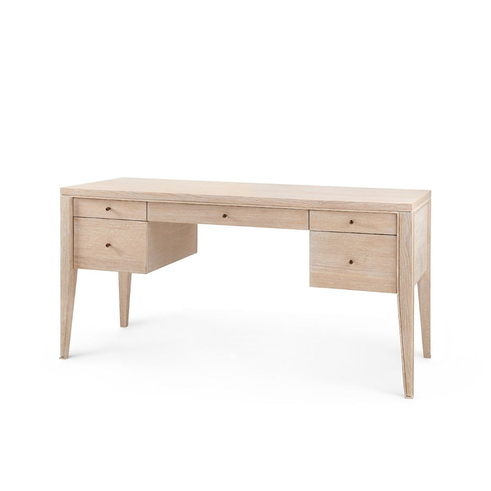 Villa & House - Paola Desk, Bleached Cerused Oak-Bungalow 5-Blue Hand Home