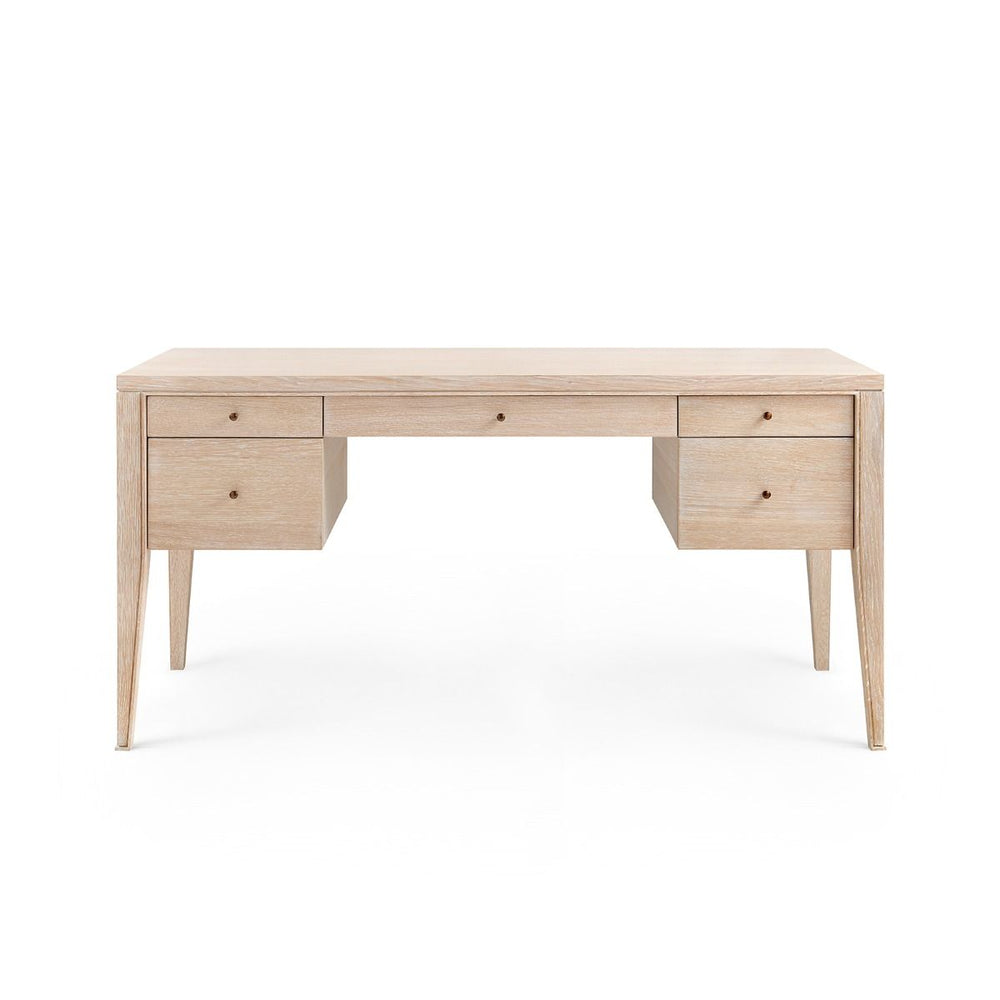 Villa & House - Paola Desk, Bleached Cerused Oak-Bungalow 5-Blue Hand Home