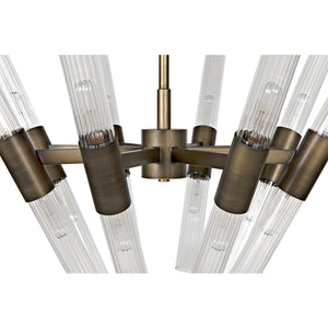 Noir Moira Chandelier, Aged Brass Finish-Noir Furniture-Blue Hand Home