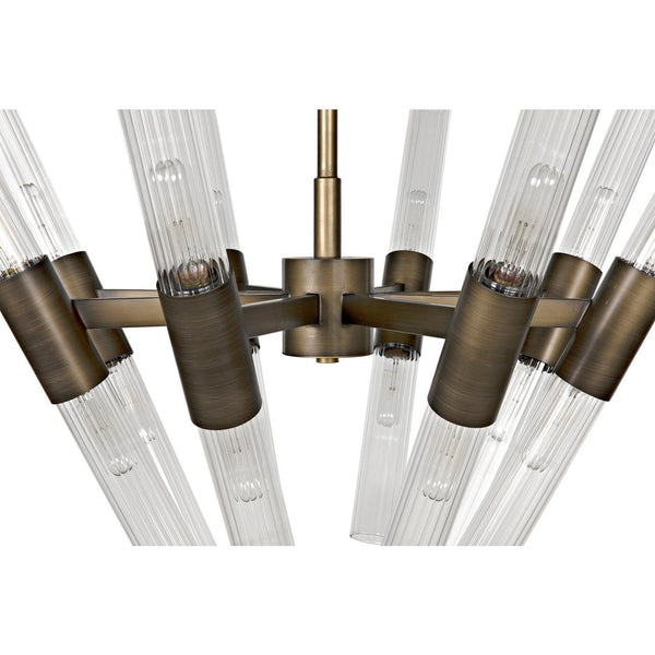 Noir Moira Chandelier, Aged Brass Finish-Noir Furniture-Blue Hand Home