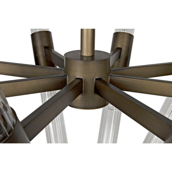 Noir Moira Chandelier, Aged Brass Finish-Noir Furniture-Blue Hand Home