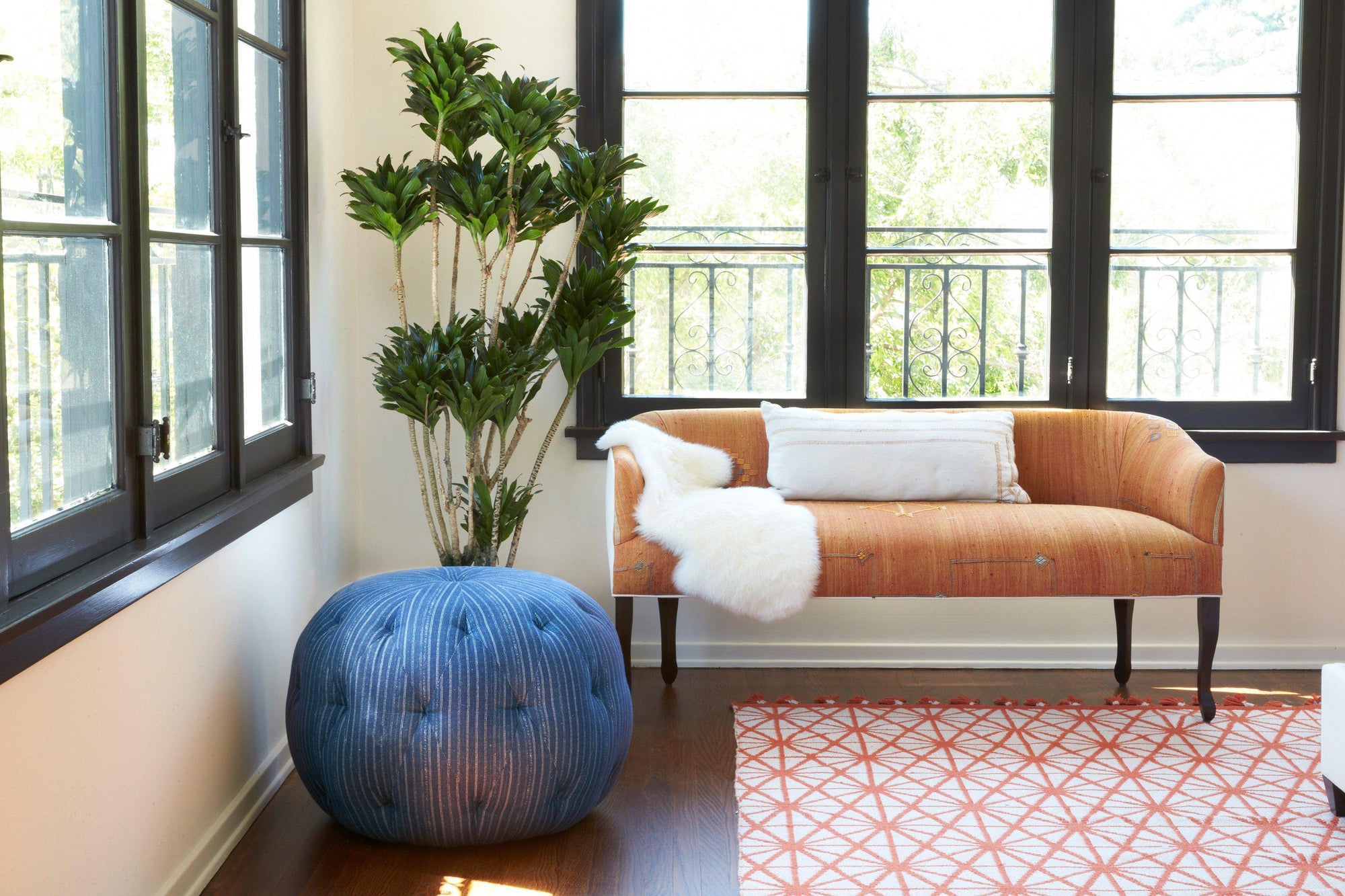 Cisco Pouf ottoman at Blue Hand Home