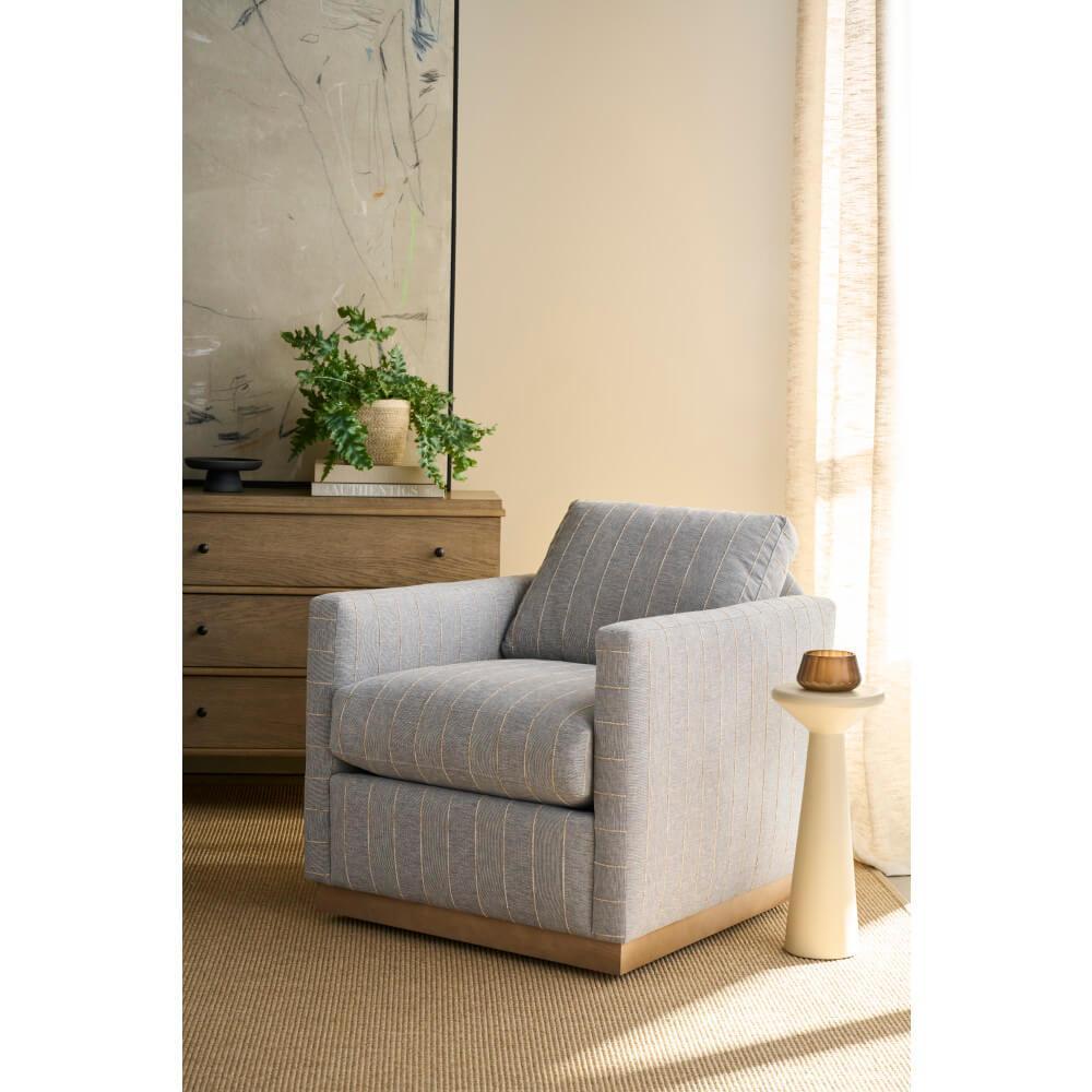 Allie Swivel - Indigo Kid-proof Stripe-Blue Hand Home