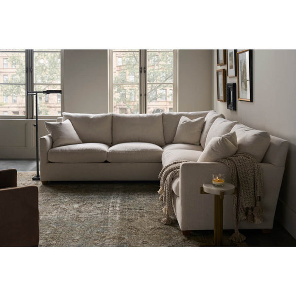 Lilah Sectional - Plush Crypton Chenille-Blue Hand Home