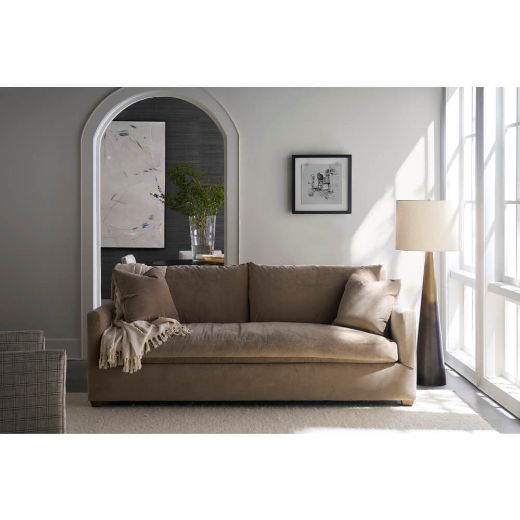 89” Lilah Sofa - Fawn Brushed Velvet-Blue Hand Home