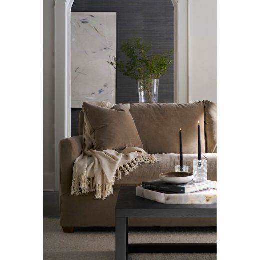 89” Lilah Sofa - Fawn Brushed Velvet-Blue Hand Home