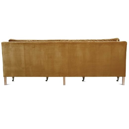 90” Madeline Sofa - Antiqued Amber Velvet-Blue Hand Home