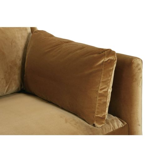 90” Madeline Sofa - Antiqued Amber Velvet-Blue Hand Home
