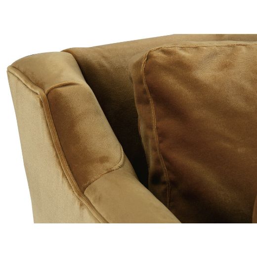 90” Madeline Sofa - Antiqued Amber Velvet-Blue Hand Home