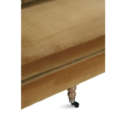 90” Madeline Sofa - Antiqued Amber Velvet-Blue Hand Home