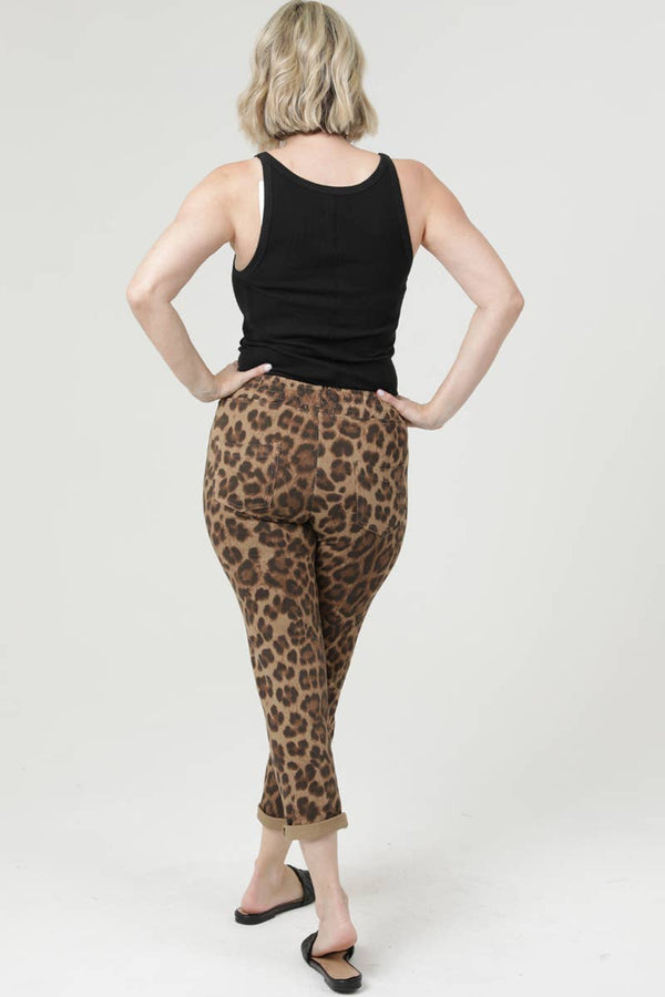 NP746-BW94 LEOPARD PRINT JOGGER PANTS-Blue Hand Home