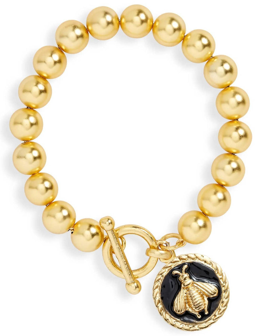 Black Bee Charm Beaded Chain Bracelet-Blue Hand Home