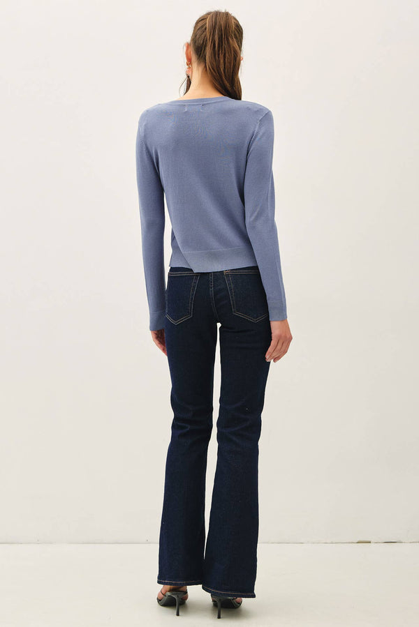 Ultra Soft Essential Basic Crewneck Button Up Cardigan