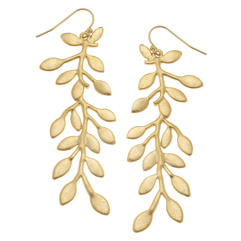Gold Vine Earrings-Blue Hand Home