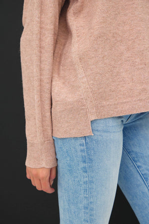 OVERSIZED SLUB YARN SWEATER WITH BACK STITCHING-Blue Hand Home