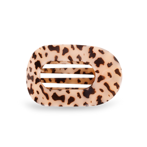 Round Flat Hair Clip | Medium | Blonde Tortoise-Blue Hand Home