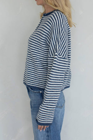 Piper Cardigan - Mini Striped-Blue Hand Home