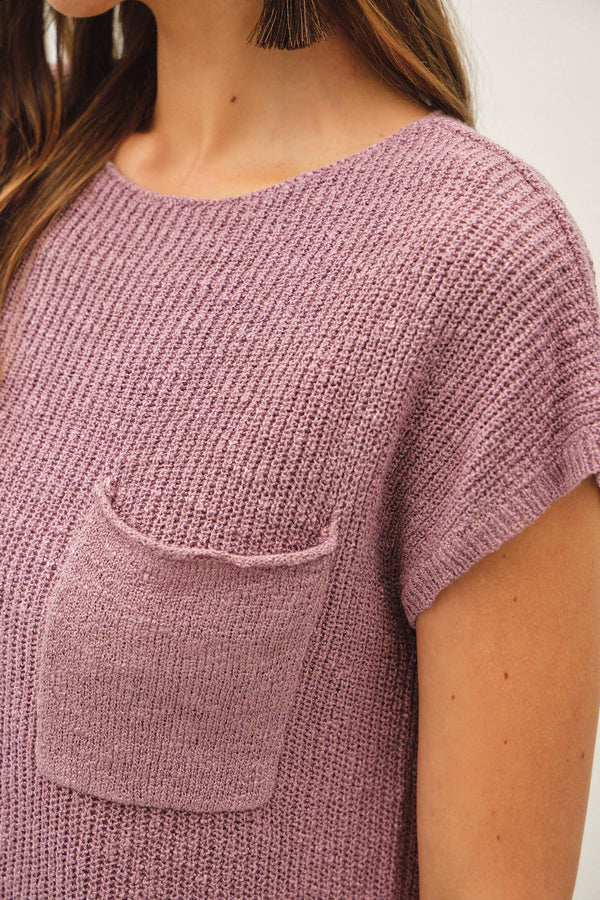 [New Color] Patch Pocket Dolman Cap Sleeve Boxy Knit