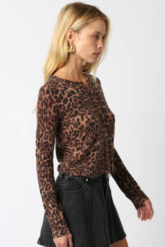 Christine Leopard Knit Top-Blue Hand Home