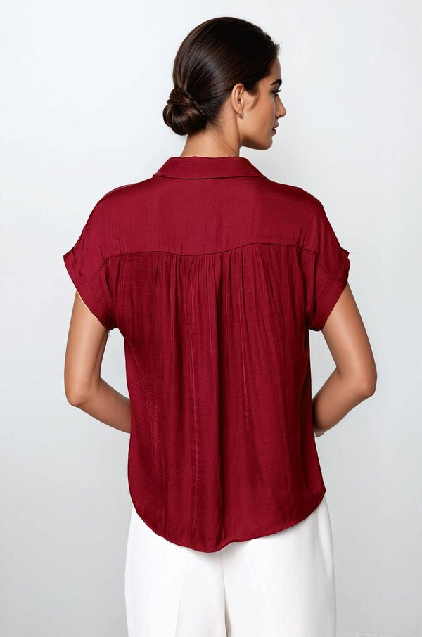 Short Sleeve Blouse - F-Blue Hand Home