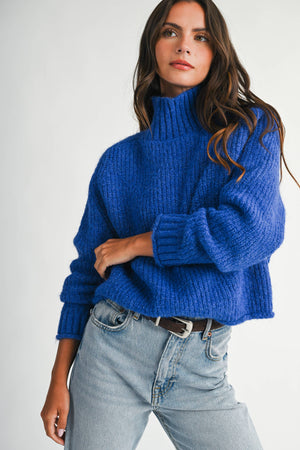 3483ik Soft Brushed Mock Neck Sweater