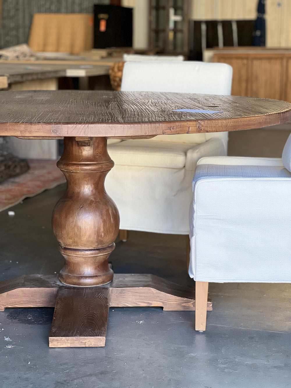 Demi Pedastal Dining Table-Blue Hand Home